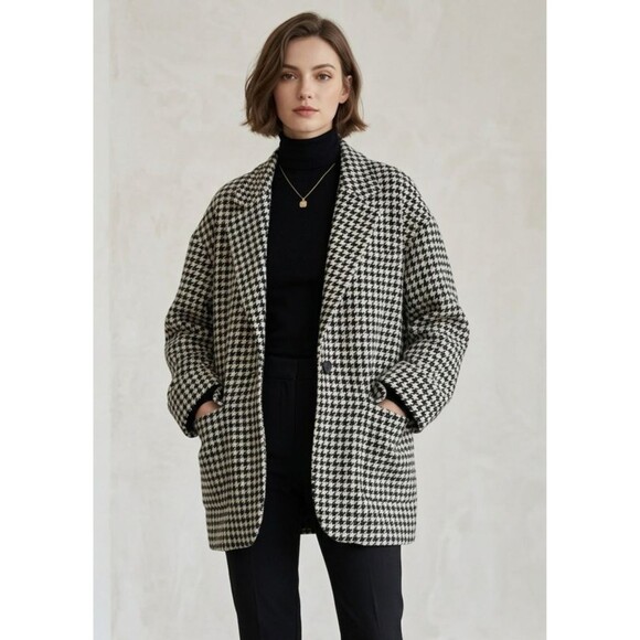 The Limited Jackets & Blazers - Vintage The Limited Blazer XS Wool 90s Oversized Houndstooth USA